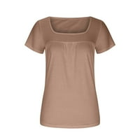 Ženske bluze kratki rukav žensku modu Prodaje se boja V-izrez podložna udobna labava majica kratki rukav