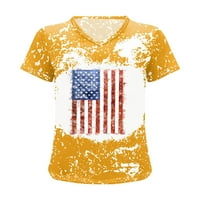 4. jula Snoarin plus veličine vrhova za žene vrhove vježbe modna casual bluza tiskara v izrez majice
