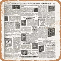 Metalni znak - Sears katalog stranica reprodukcija knjigama PG. - Vintage Rusty izgled