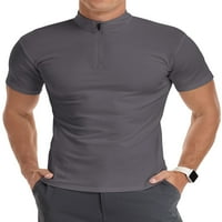Muški dugi kratki rukav Polo majice četvrt-zip casual slim fit mock vrat osnovne dizajnirane pamučne