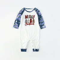 Dadaria Božićne pidžame za žene Modni božićni ispis Obiteljski i američki pidžami roditelj-dječji odijelo Baby Blue Toddler 18m