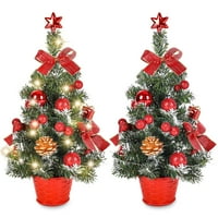 Mini božićno drvce sa LED svjetlima umjetna mala stolna božićna stablo mini božićni borov dekor