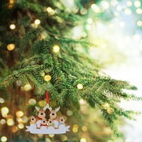 Xmas Holiday Bauble Porodično Tree Deer Dekoracija Drvena personalizirana Božićna porodica Božićni ukrasi
