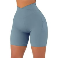 FVWitlyh Ženske joge kratke hlače Postavite ženske uske koverte struk navodni joga hlače visoka struka