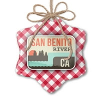 Božićni ukras SAD Rivers River San Benito - Kalifornija Red Plaid Neonblond