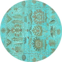 Ahgly Company u zatvorenom okruglu Orijentalno svijetlo Plava tradicionalna područja područja, 8 'kruga