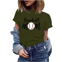 Bejzbol mama vrhovi ženske majke Dan poklon bluza Crewneck Majice kratkih rukava Comfy Tshirts bavi