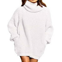 Dukseteri za žensko odobrenje plus veličine Ženska moda Dugo rukava pulover Turtleneck Pulover zimski