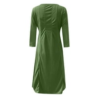 Haljine za žene plus veličine ženski čišćenje posada izrez a-line dugih rukava čvrsto duga vruća prodaja