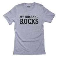 Moj suprug stijene - ikonični veliki ispis Ljubav siva majica