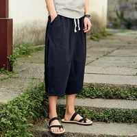 Zunfeo Muške ljetne hlače - Ležerne prilike Slim sportske hlače CALF-duljine posteljine pantalone vrećice