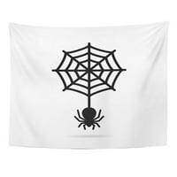 Crni vuč pauk i kružnog Spiderweb na gumbi za greške crtani krug zidna umjetnost Viseća tapiserija Domaći