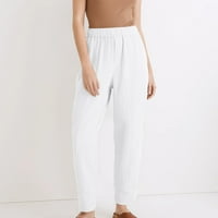 GUZOM posteljine za pantalone za žene - široku nogu Baggy sa džepovima Duksevi bijela veličina XL