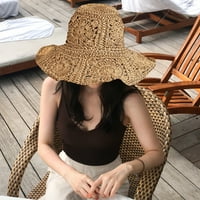 Žene Ljeto SOLD Color Crochet Sklopivi šešir Sklopivi široki podložni UV zaštita šuplji prozračni kantu