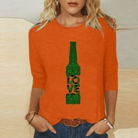 Fanxing Aerodre na ženskoj pivskoj majici sa rukavima Summer casual Oktoberfest Print Crew Crta pulover