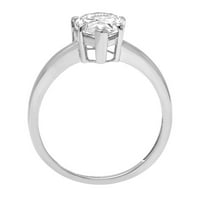 1. CT sjajan krug simulirani dijamant 14k bijeli zlatni pasijans prsten sz 9.25