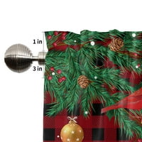 Leuncero 1 božićna kuhinjska zavjesa BlackOut polupanjska ploča od tiskanih Xmas kratkog panela džep