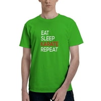 Jedite spavaj karate ponavljajte muške osnovne majice kratkih rukava zelena xx-velika