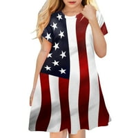 Slatke ljetne haljine za djevojčice Ispis kratkih rukava Aktivna modna dnevna unutarnja američka američka