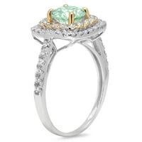 1.75ct okrugli rez zeleni simulirani dijamant 18k bijelo žuto zlato graviranje godišnjice Angažovanje