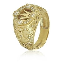 prstenovi za teen djevojke, veliki krunski prsten ukrašen isklesanim ukrasima za čovjekov odmor za odmor
