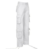 Teretne hlače sa niskim strukom OIEYUZ za žene klasične čvrste dukseve sa džepom sportske elastične