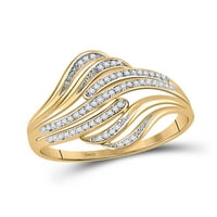 10KT Žuto zlato Ženo okruglo Diamond Modni prsten CTTW