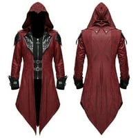Penkaiy Blazer za muškarce Muška srednjovjekovna haljina Čvrsta retro jakna Kardigan Muški kaput SPLICE