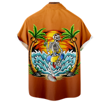 Hawaii Toddler Boys Dugme Up Mahun majica s džepom za prsa, veličina 100-170 XXS-8XL