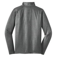 Žuti pijetao Muški sport Wick Stretch Zip pulover Drveni ugljen sivi Heather 3xl