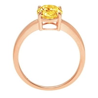 2.5ct ovalni rez žuti prirodni citrinski 18K ružičasto zlato Angažova za angažman prsten veličine 9.25