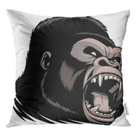 Ljuti na glavu divlja bijesna gorila vrisak pokazuje da se oklopci za jastuk za jastuk za bacanje