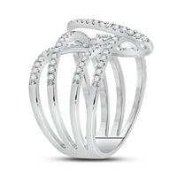 14k bijelo zlato okruglo Dijamantno spiralno pramen modni prsten CTTW