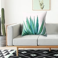 Yirree Opuntia Cactus zeleni listovi bacaju jastuk navlake ukrasni jastuk navlake za proljetni dekor