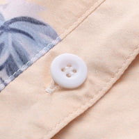 Apepal žene vrhovi tiskani gumb s majica V-izrezom Bluza s kratkim rukavima modna ljetna majica