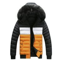 KPOPLK Muška zimska jakna Lagana zimska jakna Puffer Bubble CATS zimska prekrivana jakna žuta, XL