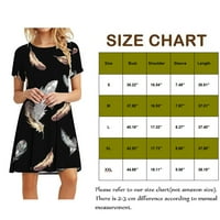 Clearsance Ljetne haljine za žene s kratkim rukavima tiskana vruća prodaja kratka a-linija okrugla izrez