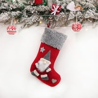 Farfi božićne čarape torba Dekorativna velika veličina sa vezicama Svečane rekvizitke tkanine bez lica za Božić