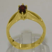 Britanci napravio je 10k žuto zlatni prirodni prsten od prirodnog garnata žena - Opcije veličine - veličina 9