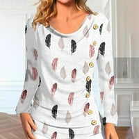 Fimkaul ženske košulje Zimske jeseni plus veličina dugih rukava casual vrhovi tiskani modni okrugli