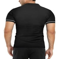 Groanlook muški atletski kratki rukav ljetni vrhovi Slim Fit rever vrat majica Tenis prednji patentni