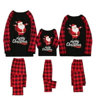 Božićska djeca djeca djeteta tiskana Top + hlače xmas Porodica podudaranje pidžama set crna