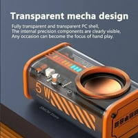 George Transparent Mecha bežični Bluetooth zvučnik Bluetooth zvučnik sa LED svjetlom Stereo zvuk 12h