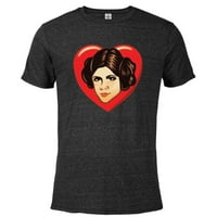 Star Wars Princess Leia Cartoon Heart Valentine - Pomiješana majica s kratkim rukavima za odrasle -