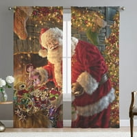Paille božićne zavjese zadiruje kućni dekor čiste vole tretmani Vintage prozor za zavjese džepne ploče