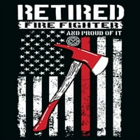 Muški penzionirani vatrogasac sa majicom AX, 2xL Drveni ugljen siv - visok