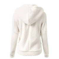 Ležerne kaput od jakne od kaputa vune zimska kapuljača za toplu odjeću Žene džemper patentni kaput ženski