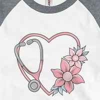 Stetoskop srčana majica Slatka medicinska sestra uvažavanje ženskog grafičkog bejzbol tee
