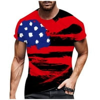 Muška američka zastava Dan neovisnosti tiskani okrugli vrat majica kratkih rukava crvena m