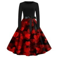 Ženska modna haljina za ispisu za patchwork vintage haljina banket DRESS Party Valentinovo